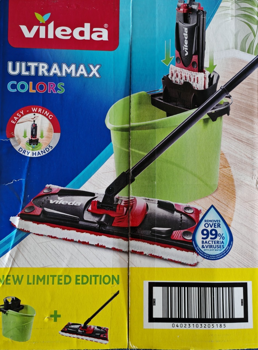 Vileda UltraMax Colors Wischsystem Komplettset Wischer Eimer Presse Limited HA17
