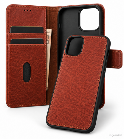Decoded Wallet iPhone XS Max Leder Hülle Detachable Case Cinnamon Braun A9