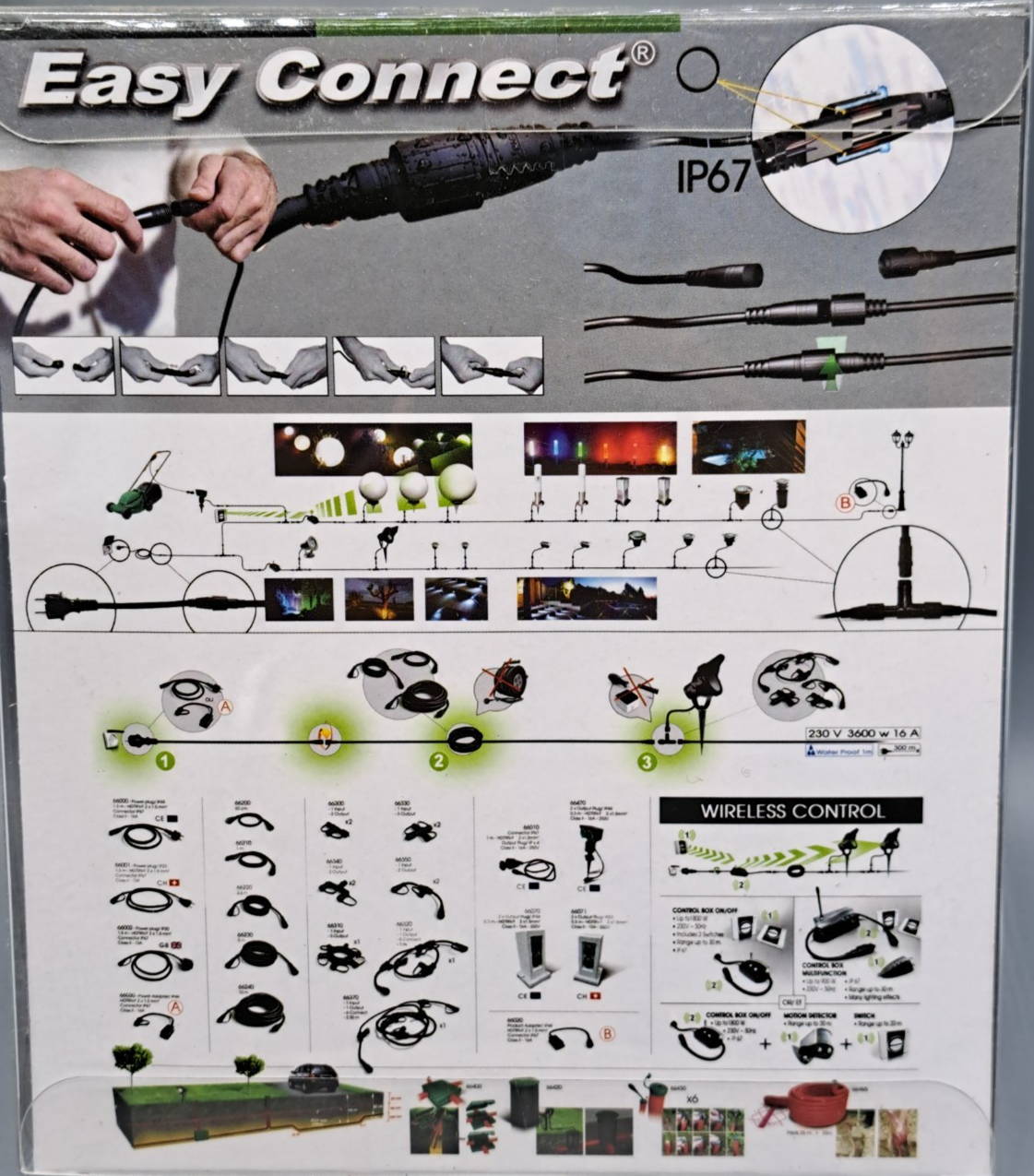 2x Easy Connect 66330 X-Verbinder 3 Ausgänge IP67 16A Gartenbeleuchtung HA34
