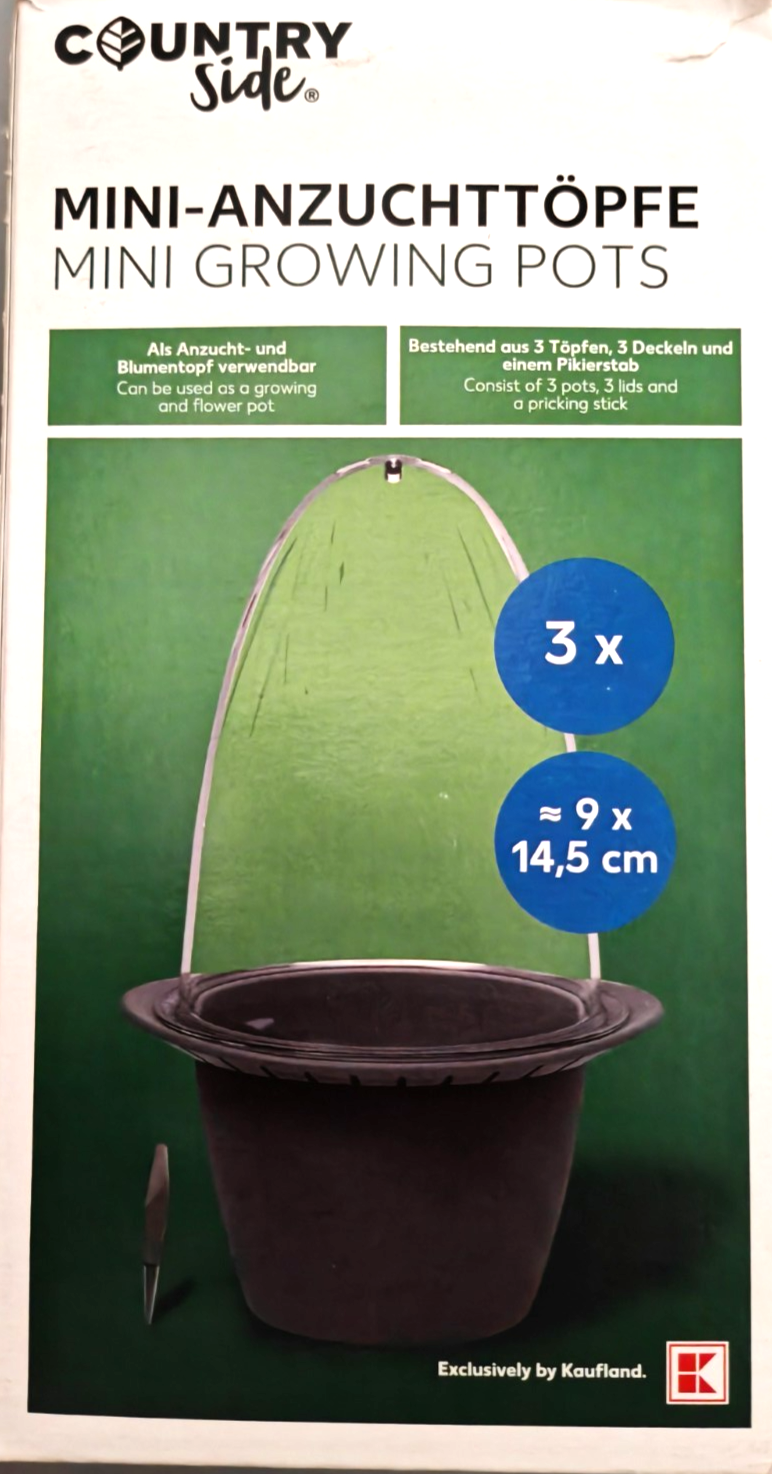 Country Side Mini-Anzuchttöpfe 9er Set 14,5 cm Pflanztöpfe Aussaat Kräuter B5