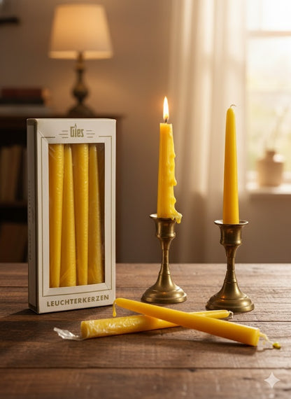 Gies Leuchtkerzen, 250mm lang, 12 Stück, Gelb