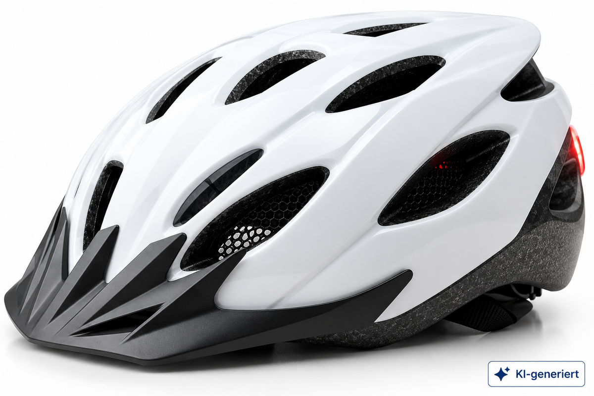 freelimit Fahrradhelm Weiß Schwarz Gr. L 58-61 cm LED Visier 21 Lüftungen E2