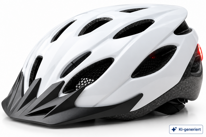 freelimit Fahrradhelm Weiß Schwarz Gr. L 58-61 cm LED Visier 21 Lüftungen E2
