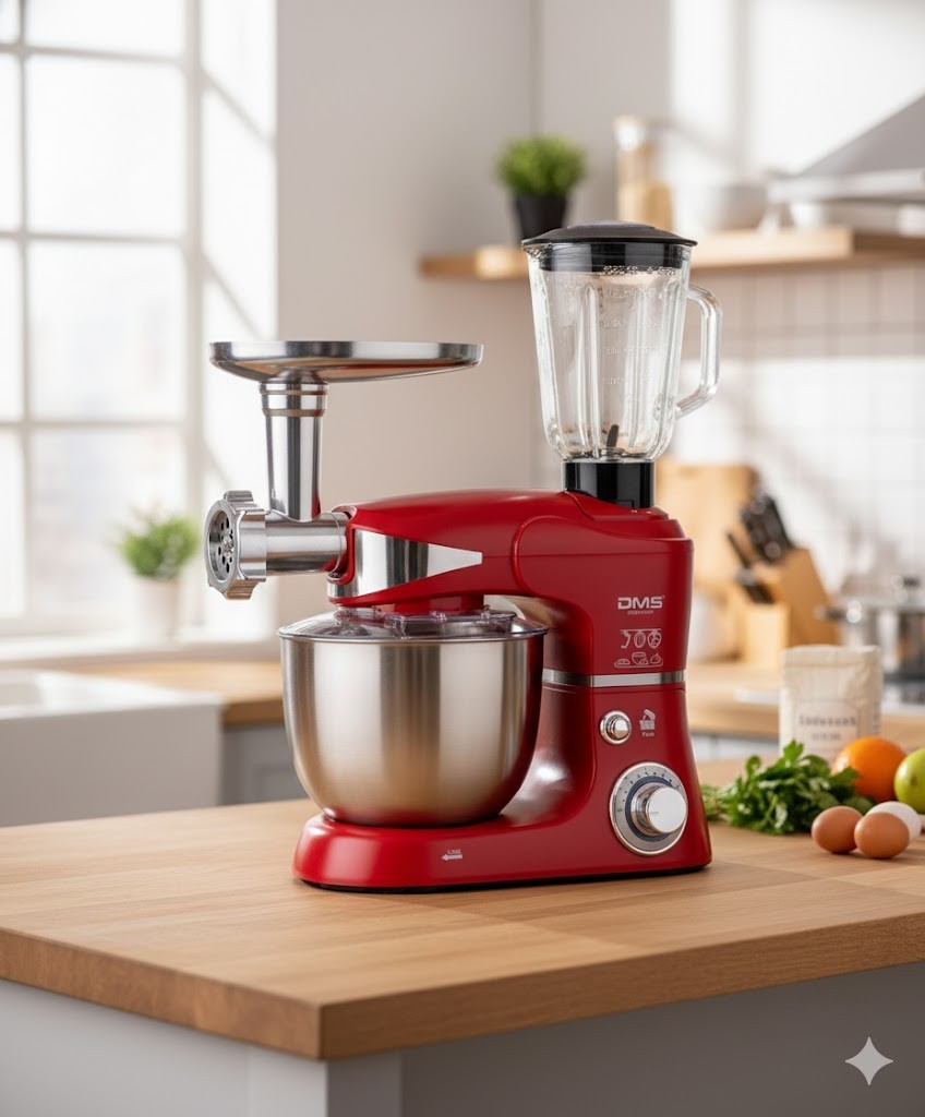 DMS 3in1 Küchenmaschine, 5L Rühr- & Knetmaschine mit Edelstahlschüssel 💥🍰
