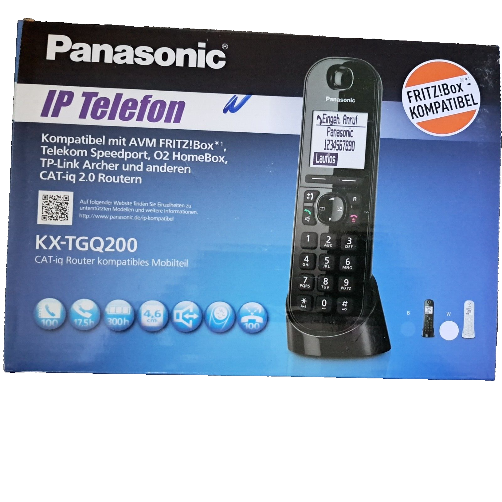 Panasonic KX-TGQ200 IP Schnurlostelefon - Schwarz