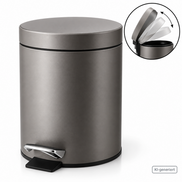 Linsar Kosmetikeimer 3L Grau Tretmülleimer Soft Close Absenkautomatik Bad WC HA6