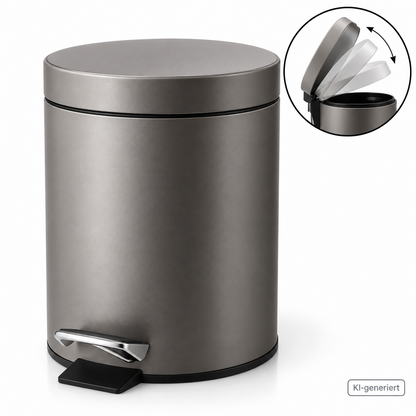 Linsar Kosmetikeimer 3L Grau Tretmülleimer Soft Close Absenkautomatik Bad WC HA6