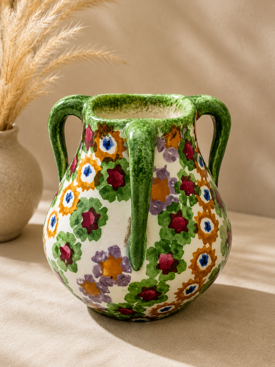 Keramik Vase 8cm Kunst Antiquität Vintage Deko Sammlerobjekt Retro