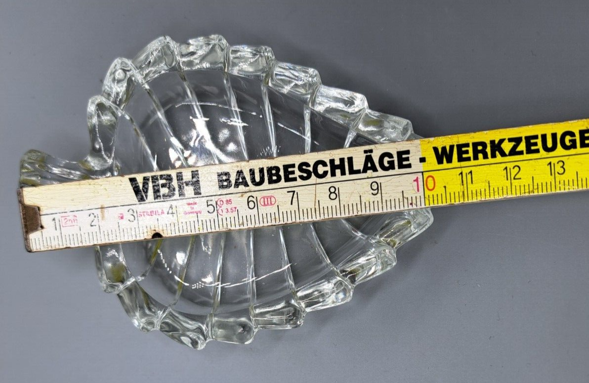 Vetreria di Borgonovo Glasblatt Aschenbecher 11cm Glas Vintage