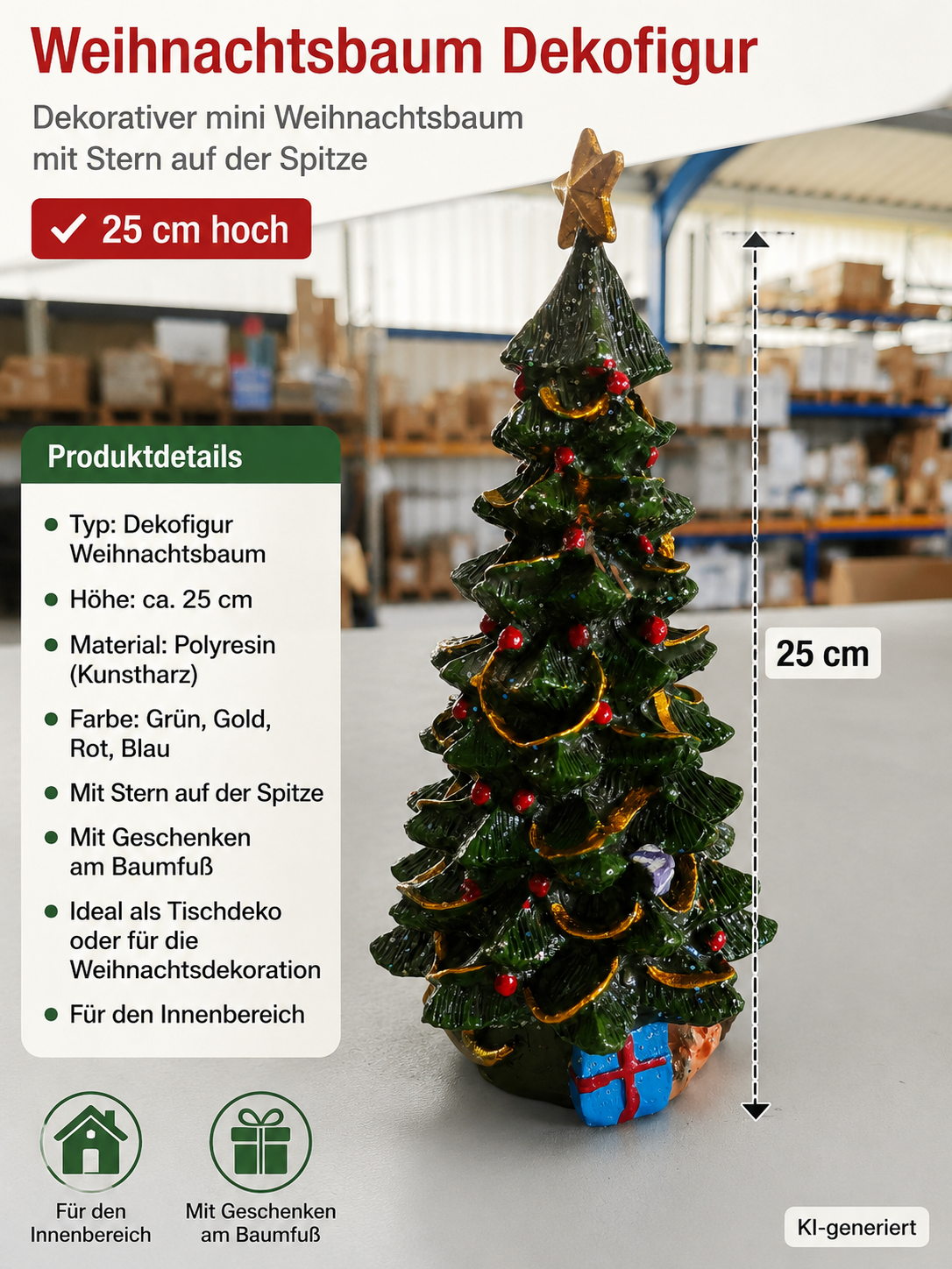 JYSK Weihnachtsbaum Dekofigur 25 cm Christbaum Weihnachtsdeko Baum Figur HA19