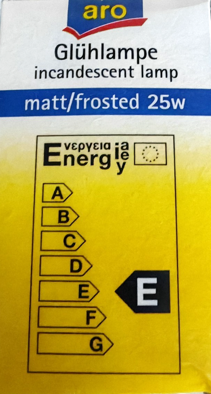 8x aro Glühlampe E27 25W 230V 220lm Matt klassische Glühbirne Leuchtmittel HA34