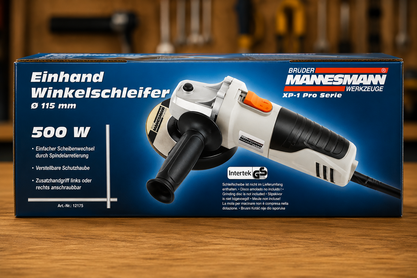 Brüder Mannesmann M12175 Einhand Winkelschleifer 115mm 500W Trennschleifer