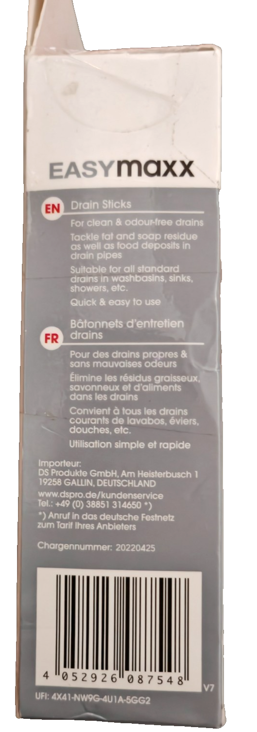 EASYmaxx Abflussreiniger Sticks 50er Apfelduft Rohreiniger Stäbchen Reiniger B5