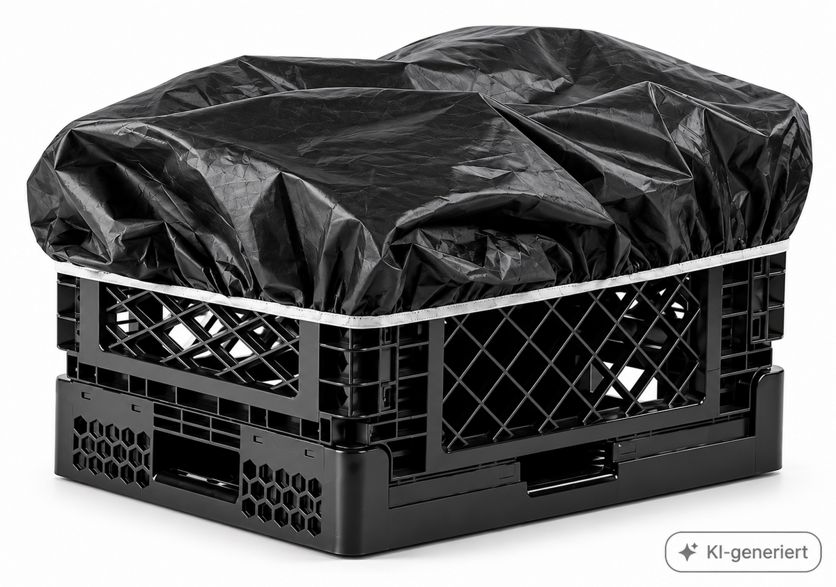 Navaris Faltkiste 39,5x29,5x26cm Klappbox Schwarz mit Regenschutz B02