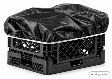 Navaris Faltkiste 39,5x29,5x26cm Klappbox Schwarz mit Regenschutz B02