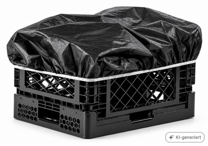Navaris Faltkiste 39,5x29,5x26cm Klappbox Schwarz mit Regenschutz B02