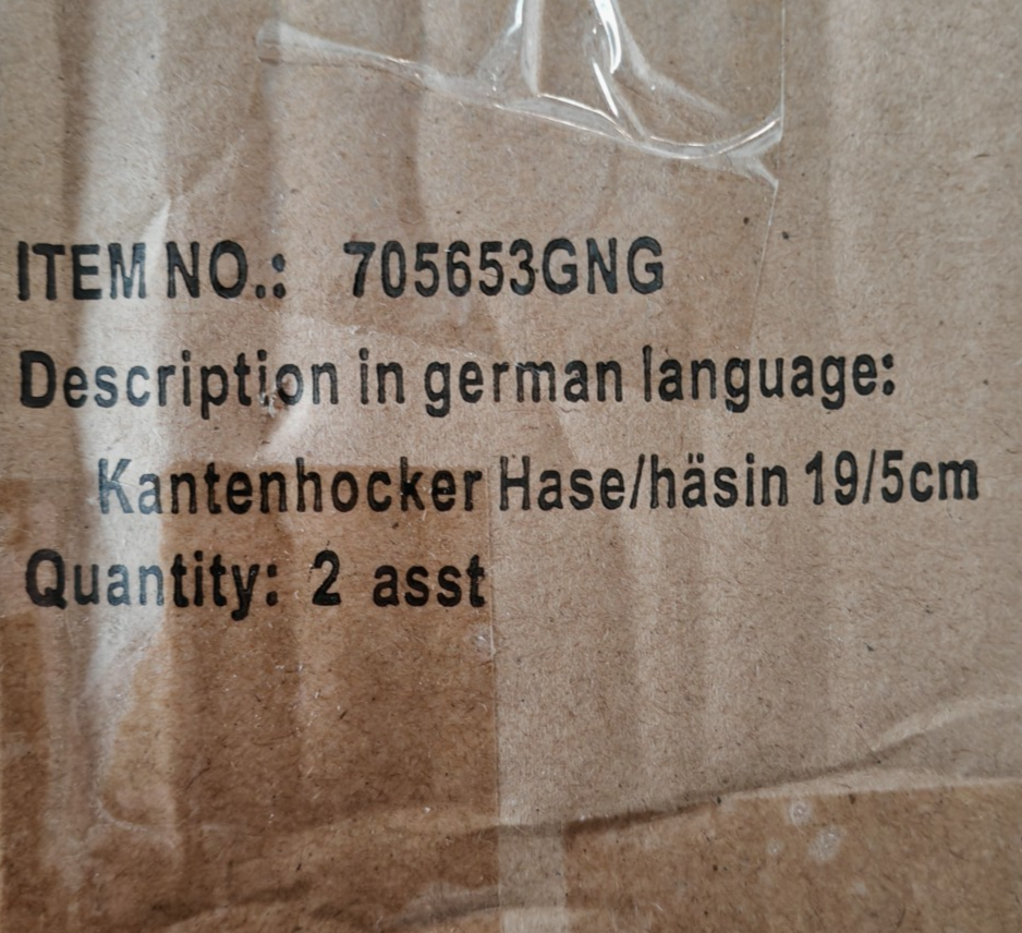 Osterhasen Kantenhocker 2er Set 19 cm Hasenpaar Osterdeko mit Stoffbeinen C3