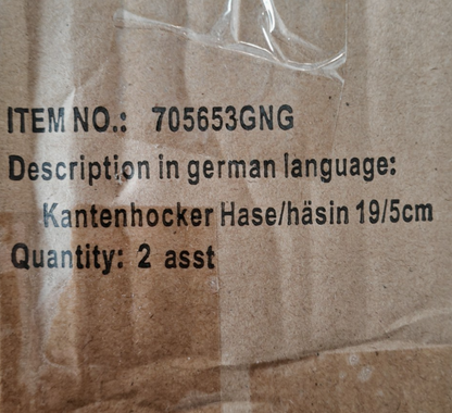 Osterhasen Kantenhocker 2er Set 19 cm Hasenpaar Osterdeko mit Stoffbeinen C3
