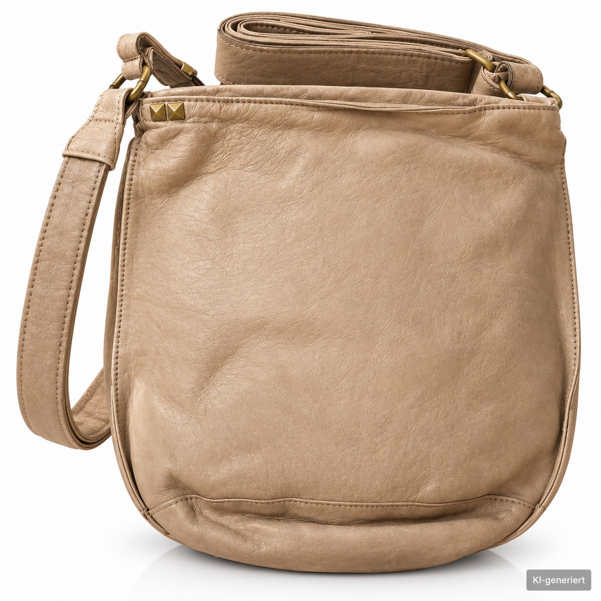 Desiderius Basic Maide Damen Handtasche Taupe Echtleder Schultertasche H2