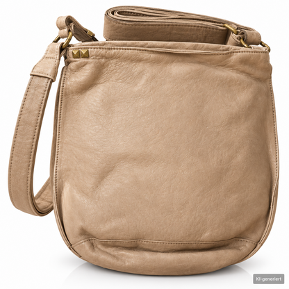 Desiderius Basic Maide Damen Handtasche Taupe Echtleder Schultertasche H2