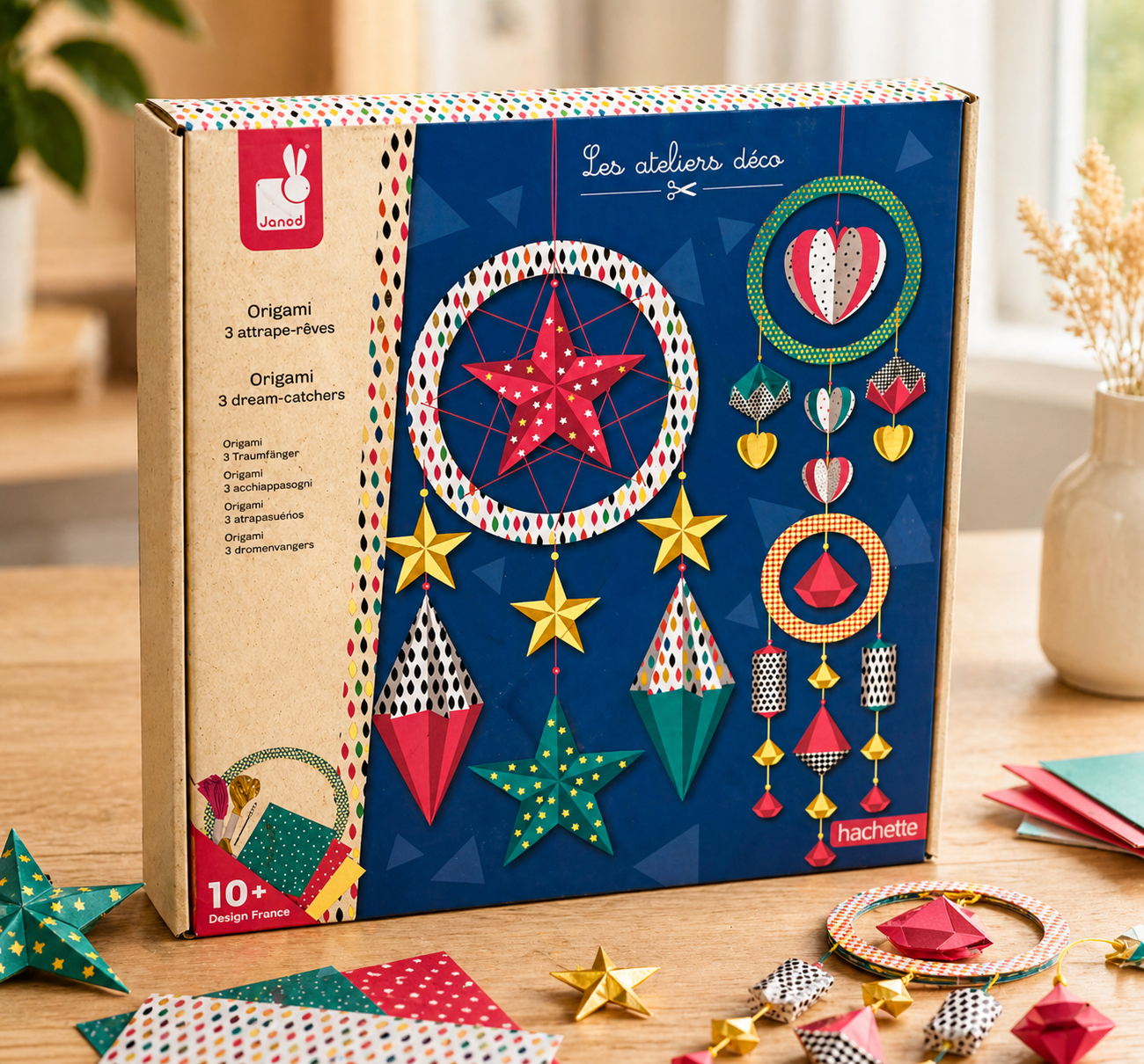 Janod Origami Traumfänger 3er Set Basteln Kinder Kreativ DIY Set