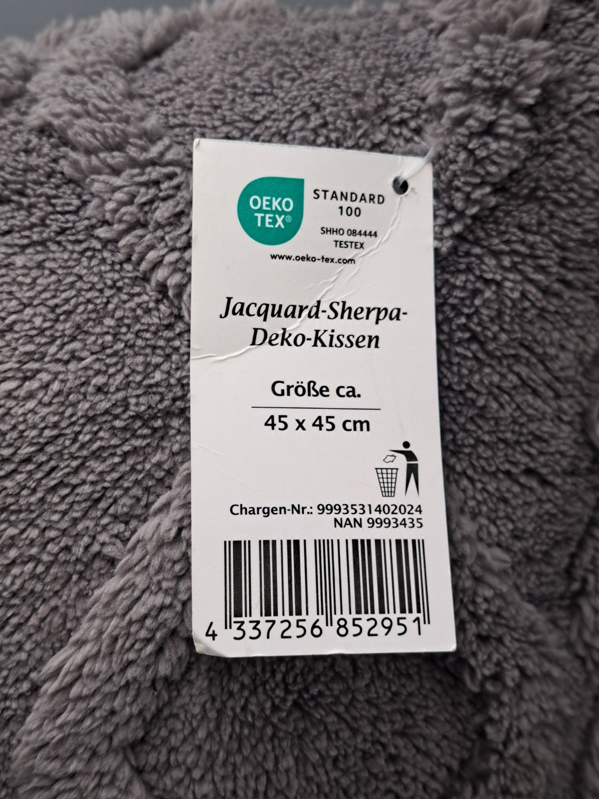 Homeliving Jacquard-Sherpa-Deko-Kissen 45x45 cm