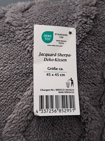 Homeliving Jacquard-Sherpa-Deko-Kissen 45x45 cm