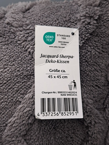 Homeliving Jacquard-Sherpa-Deko-Kissen 45x45 cm