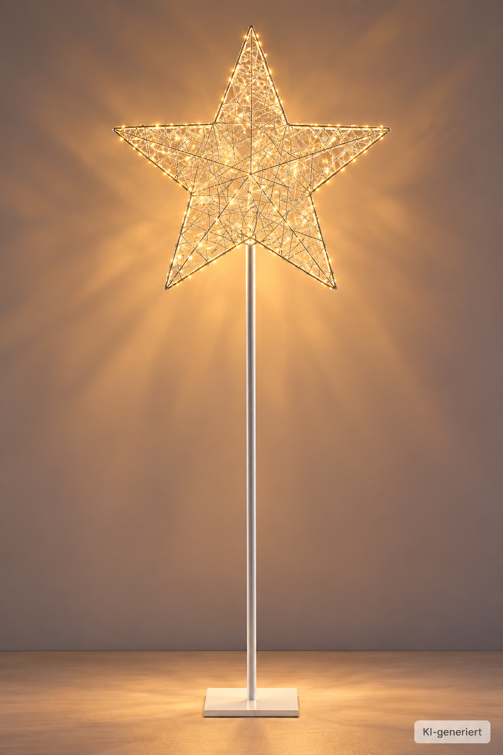 LUMIDA Xmas 2in1 LED Dekostern 90cm Weiß 96 LEDs Outdoor Timer QVC HA33