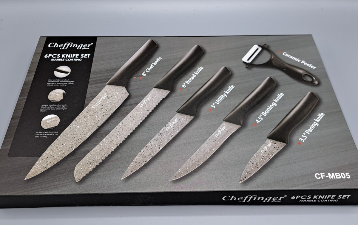 Cheffinger Messerset 6tlg Marble Küchenmesser Set