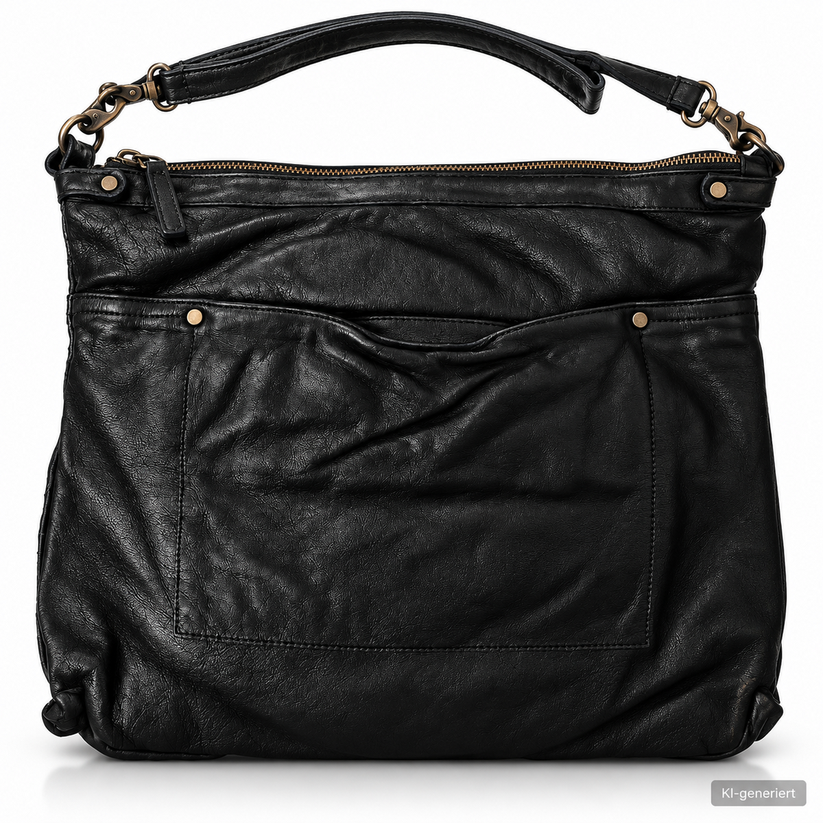 Desiderius Faustus Ledertasche Schwarz Echtleder Umhängetasche Schultertasche H2