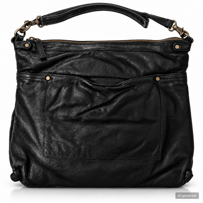 Desiderius Faustus Ledertasche Schwarz Echtleder Umhängetasche Schultertasche H2
