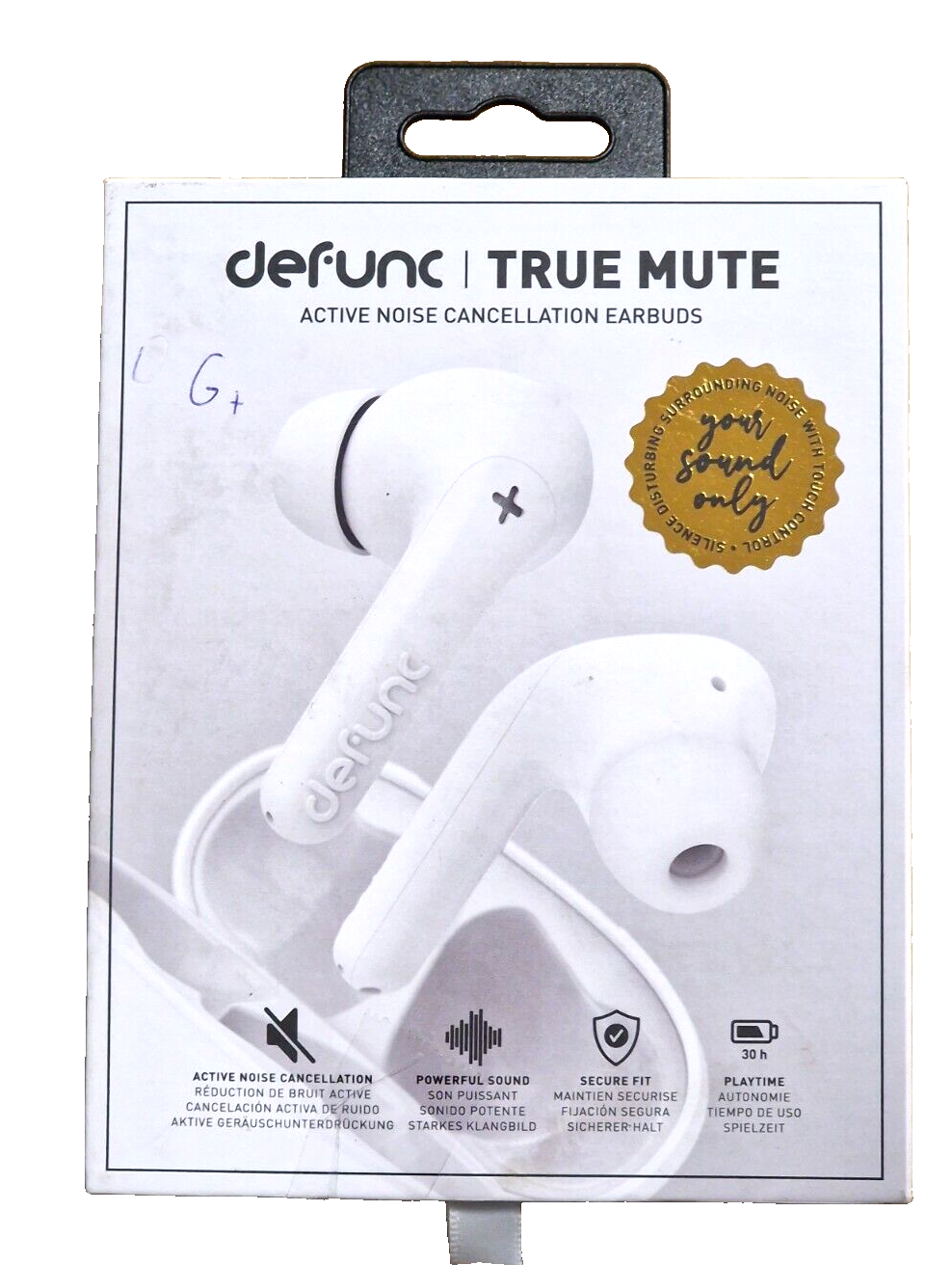 Defunc True Mute Kopfhörer, In-Ear Kopfhörer, Weiß, Noice Cancelling