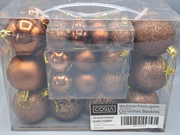 Cosia Weihnachtskugeln 50 Stück Bronze