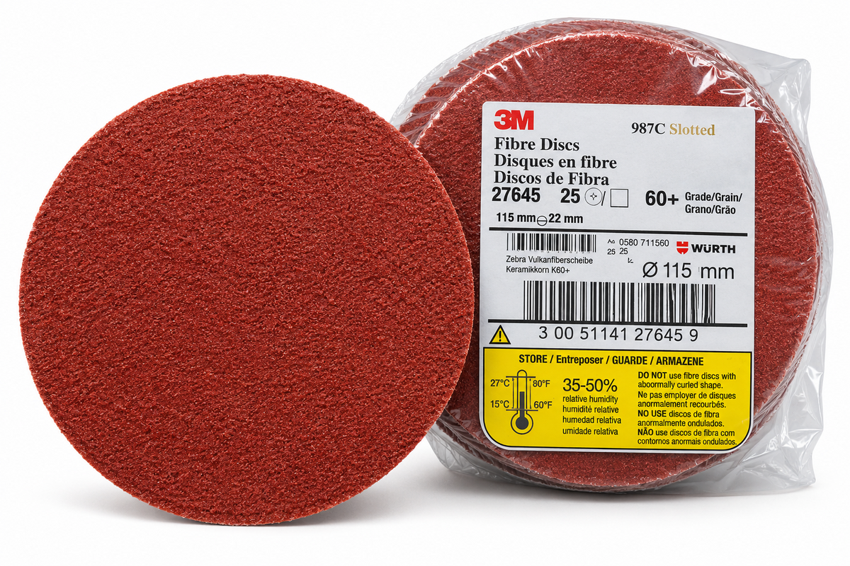 3M 987C Cubitron II Fiberscheiben 115mm K60+ 25 Stück Würth Schleifscheiben A-01