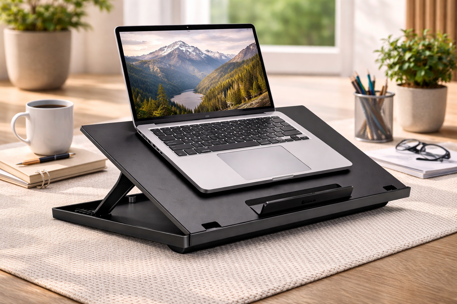 Navaris Laptop Tisch Bettablage Tablet Ständer 8 Stufen Schwarz