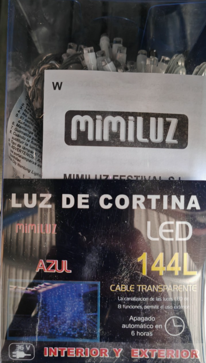MIMILUZ LED Lichtervorhang 144 LEDs Blau 1,6x1,2m IP44 Timer Außen Innen HA35