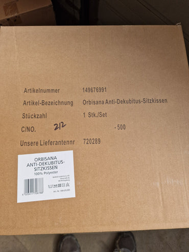 Orbisana Anti-Dekubitus-Sitzkissen 40x40x5,5cm Rollstuhl Kissen Bezug Abnehmbar