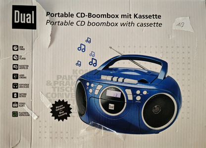 Dual P70 Blau Kassettenradio CD Player UKW Boombox Stereo tragbar Radio A08