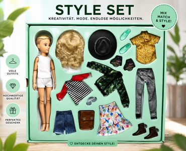 Creatable World Deluxe Set Blonde Wellen Haare Puppen Set Zubehör Kind