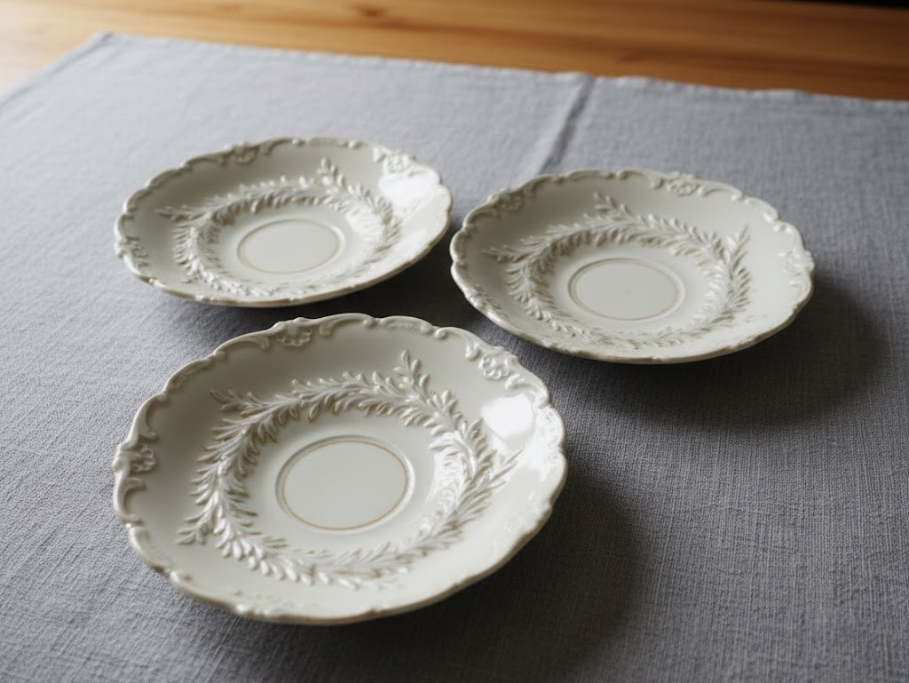 Meissen Porzellan Kaffeeuntersetzer 3-teilig 6z Sammlerstück Deko