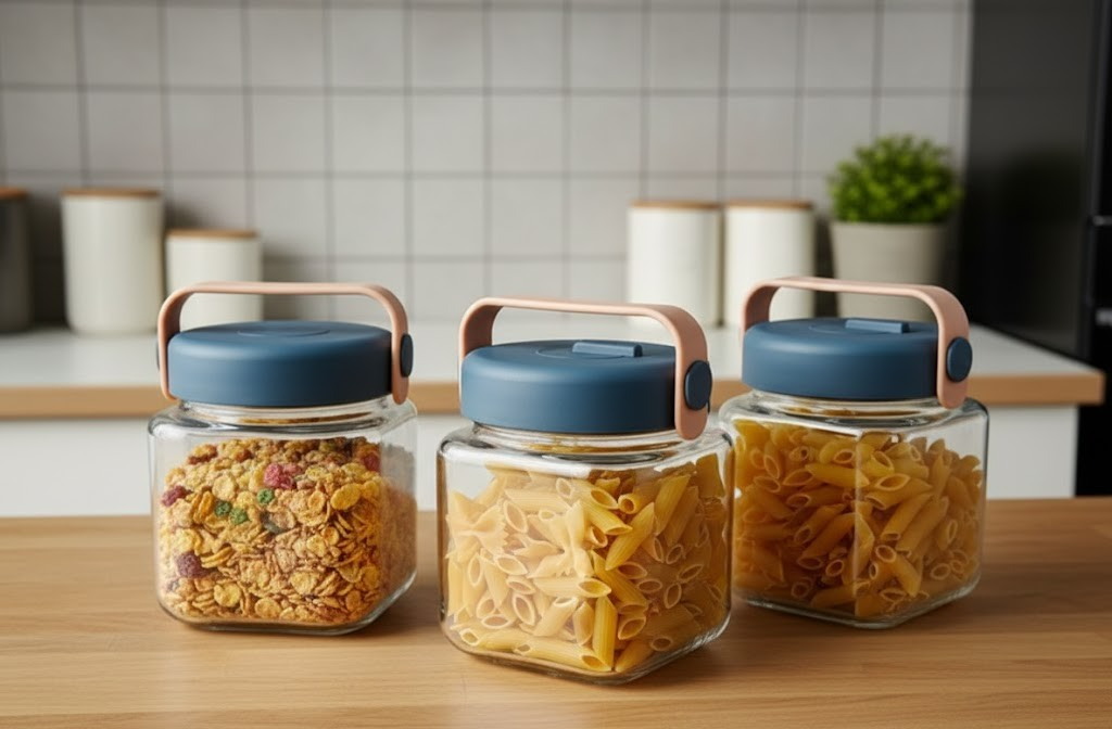 LocknLock Fermentier-Set 3x1L Natronkalkglas Sauerkraut Gärglas