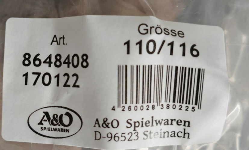 Kinder Steinzeit Kostüm Höhlenmensch Neandertaler Gr. 110/116 A&O Fasching