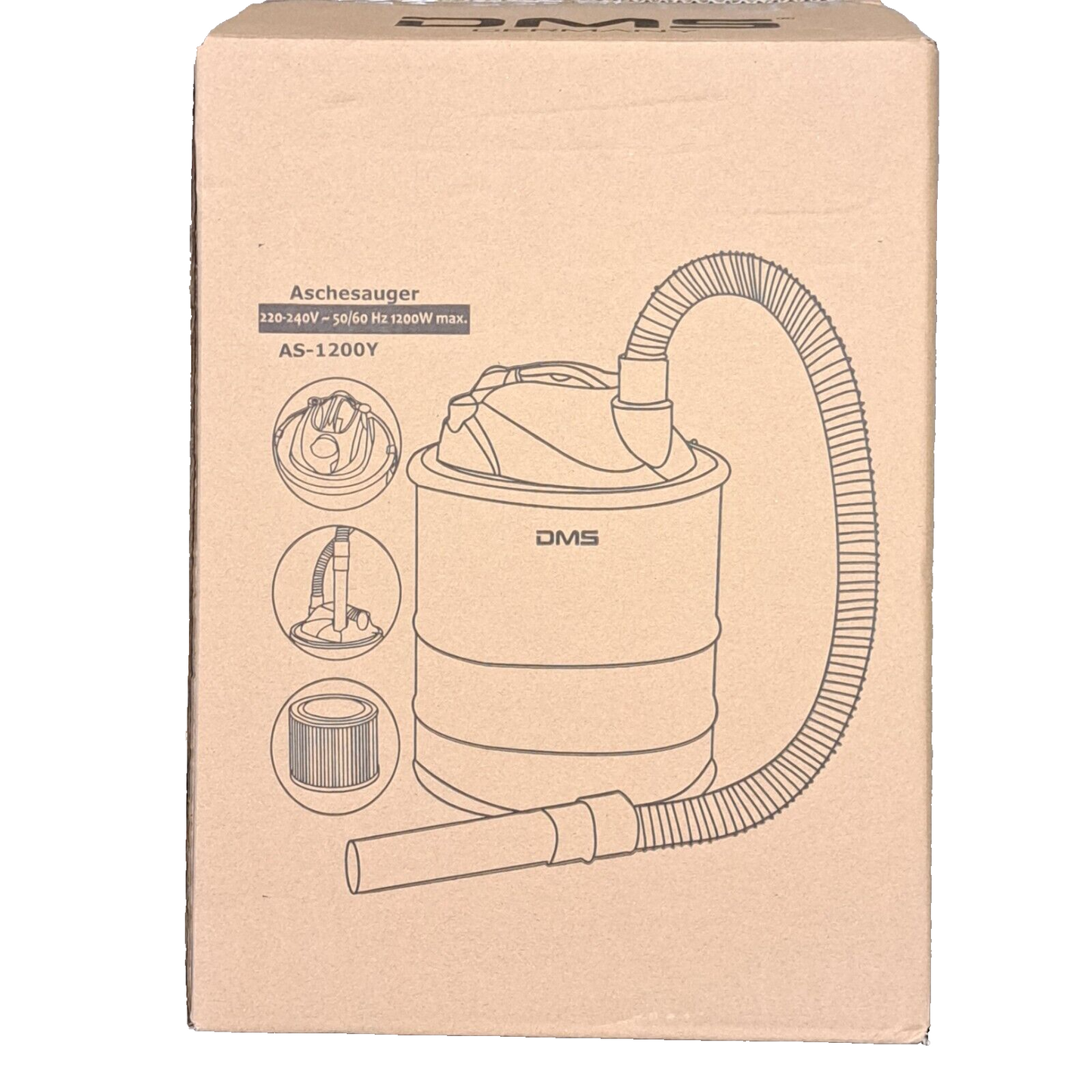 DMS Aschesauger 1200W Kaminsauger - 20L Volumen - Saug- und Blasfunktion.