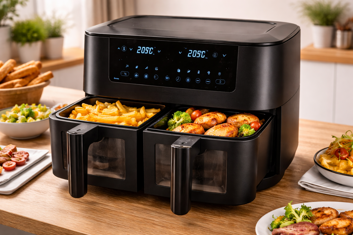 Dual Zone Digital Air Fryer AF2-40D06 – Heißluftfritteuse mit 2 Kammern HO-022