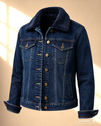 STEFFEN SCHRAUT Jeansjacke Damen Fellimitat Kragen Stretch Designer Jacke D3