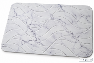 Navaris Stein Badematte 60x39 cm Kieselgur Weiß Marmoroptik Schnell Trocknend