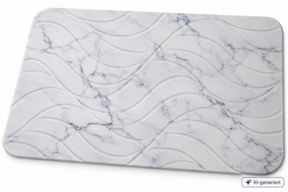 Navaris Stein Badematte 60x39 cm Kieselgur Weiß Marmoroptik Schnell Trocknend