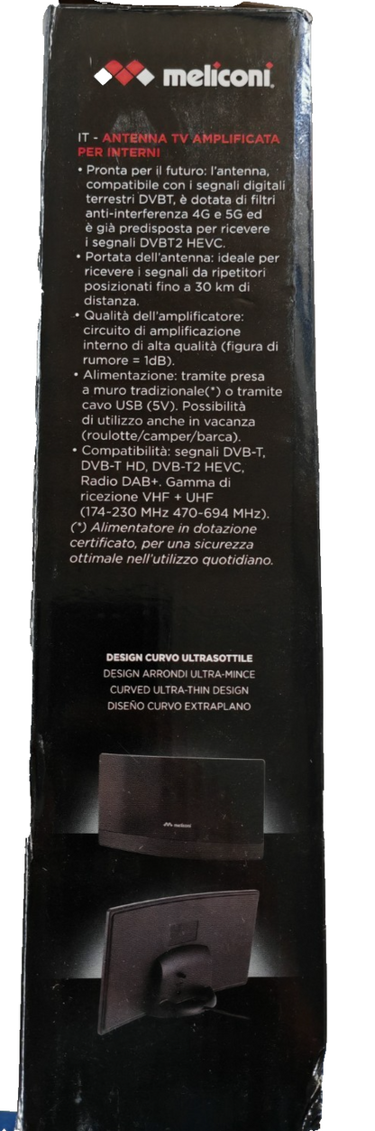 Meliconi AT55 R1 Black DVB-T2 Zimmerantenne 5G Verstärker 30km 881016 A8