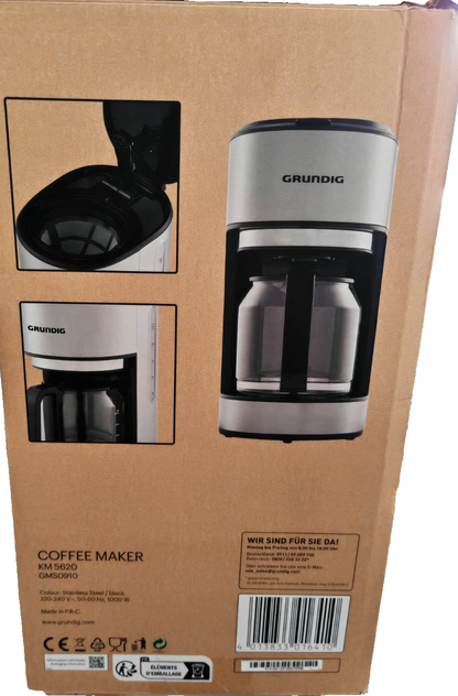Grundig KM 5620 Filterkaffeemaschine 1000W 1,25L 10 Tassen Edelstahl C4